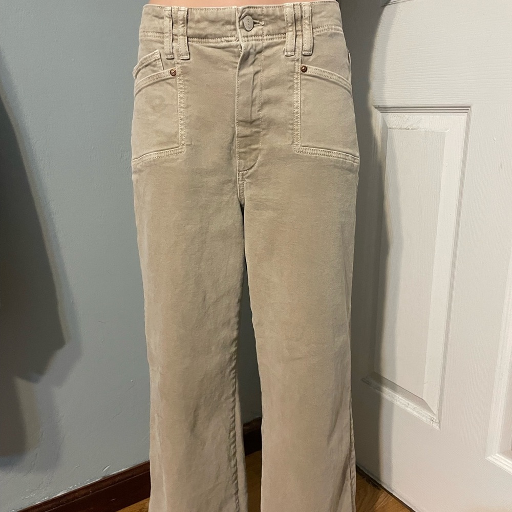 PAIGE Tan Flare & Wide Leg Jeans